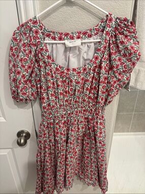 Hyacinth House Pink Floral Dress with Puff Sleeves